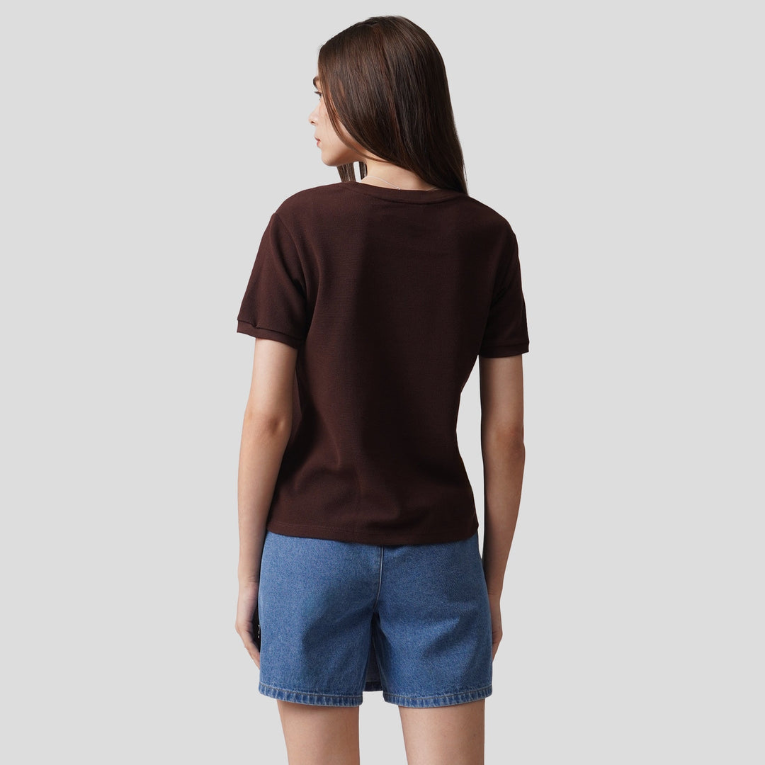 Crew Neck Waffle T-Shirt