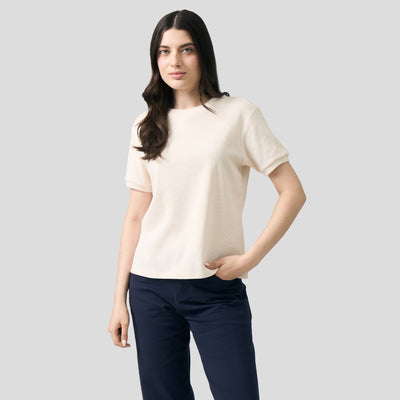 Crew Neck Waffle T-Shirt