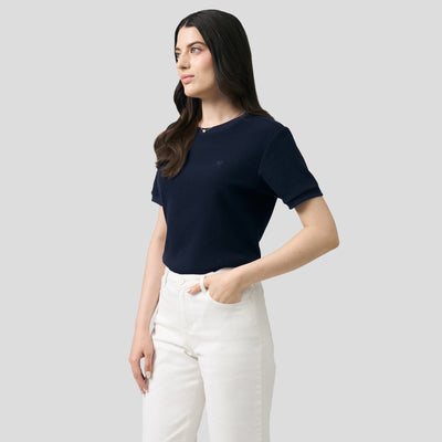 Crew Neck Waffle T-Shirt