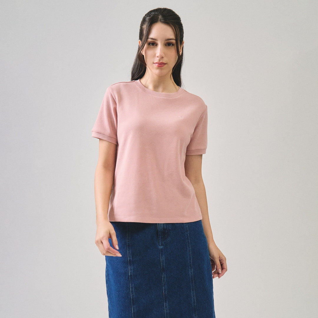 Crew Neck Waffle T-Shirt