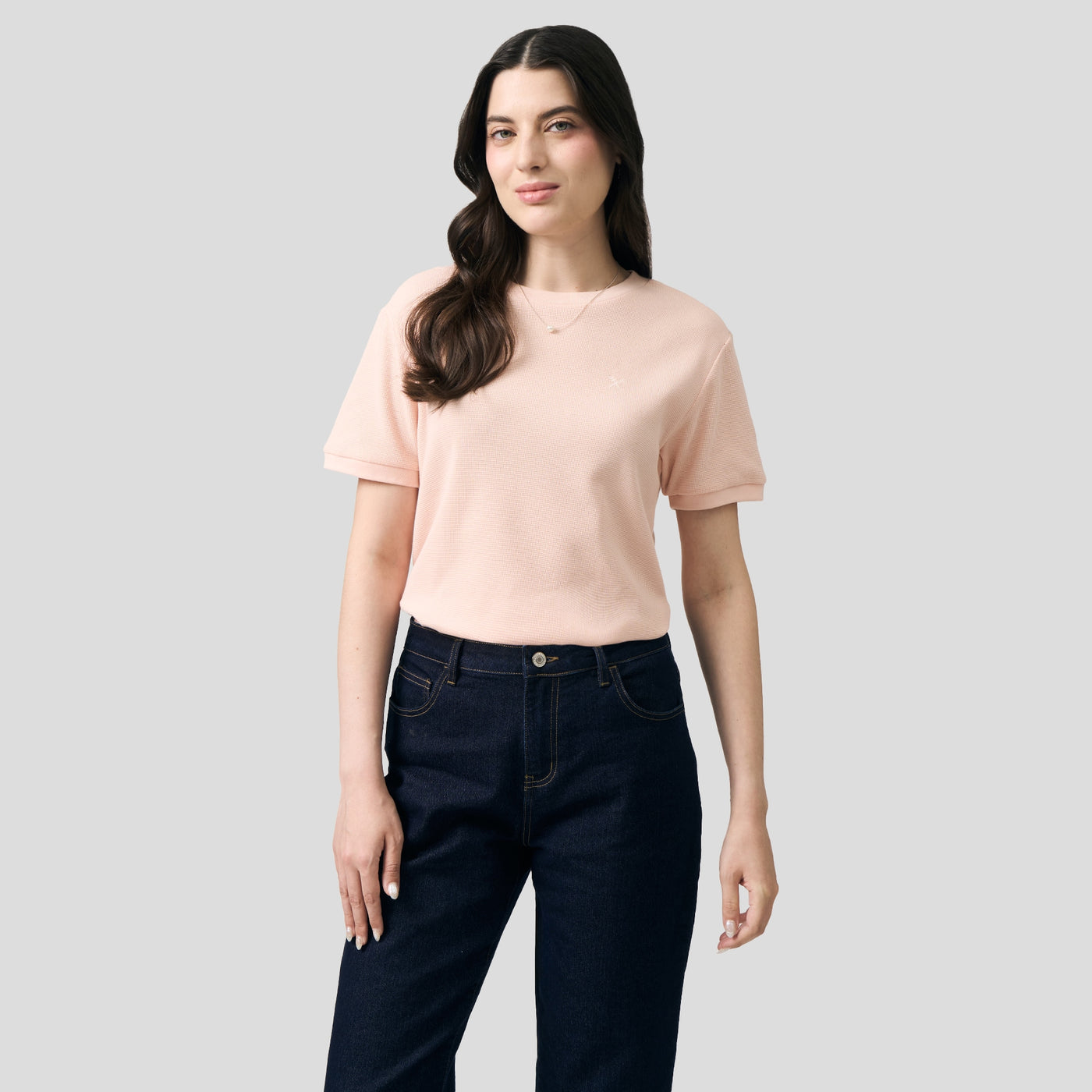 Crew Neck Waffle T-Shirt