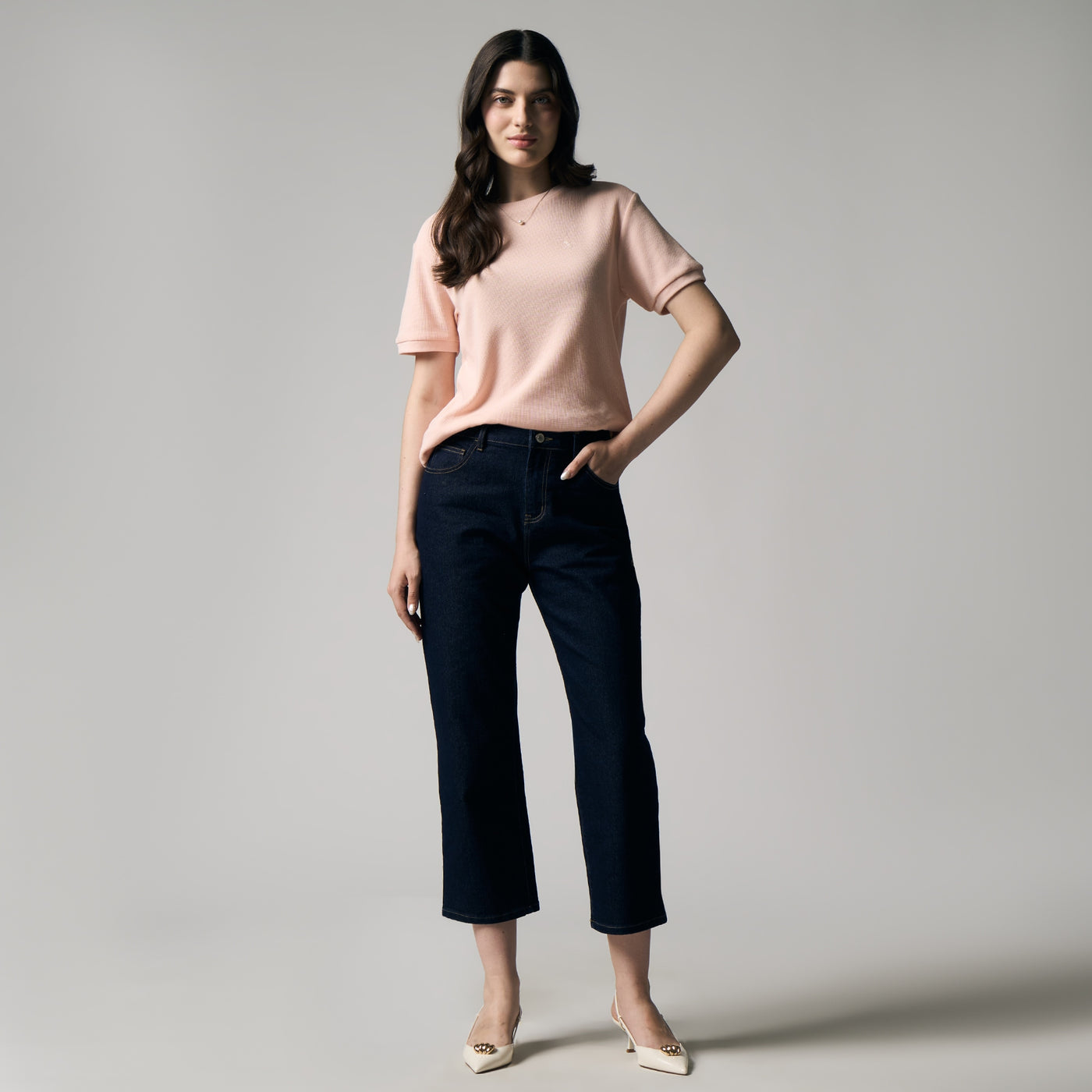 Crew Neck Waffle T-Shirt