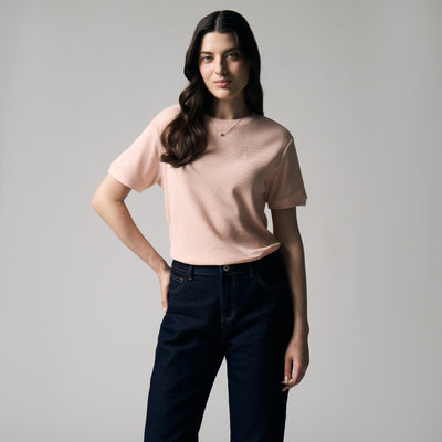 Crew Neck Waffle T-Shirt