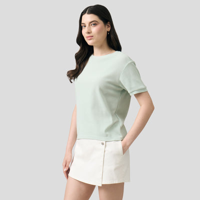 Crew Neck Waffle T-Shirt