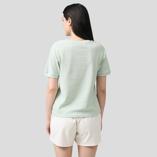 Crew Neck Waffle T-Shirt