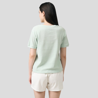 Crew Neck Waffle T-Shirt