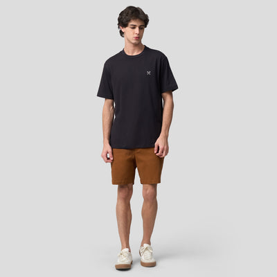 Gartered Twill Deck Shorts With Side Vents