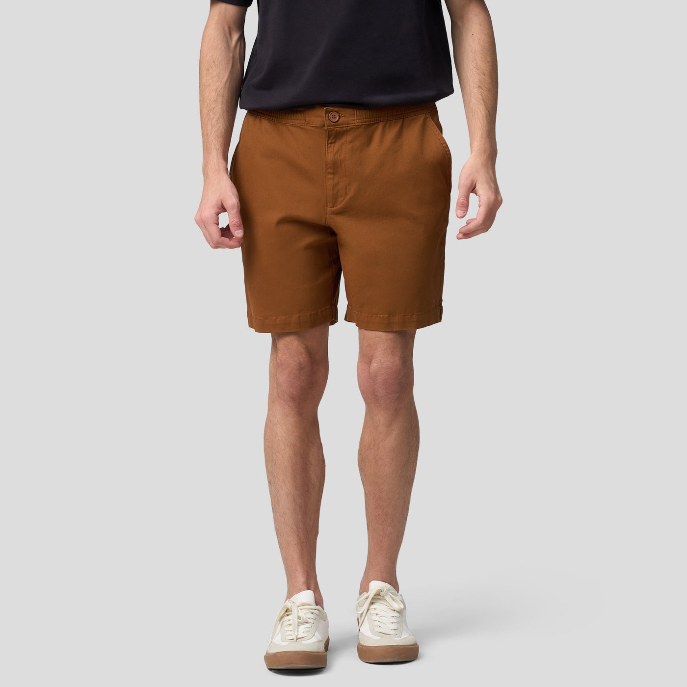 Gartered Twill Deck Shorts With Side Vents