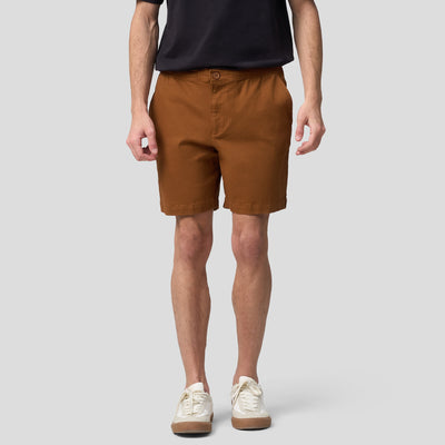 Gartered Twill Deck Shorts With Side Vents