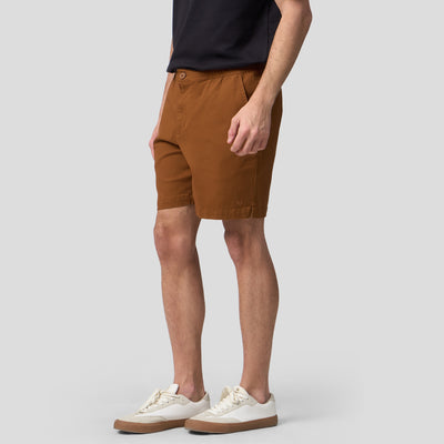 Gartered Twill Deck Shorts With Side Vents