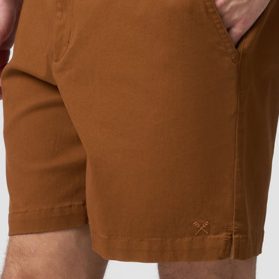 Gartered Twill Deck Shorts With Side Vents