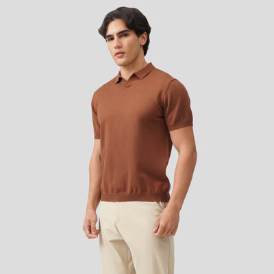 Regular Fit V-Placket Polo Shirt