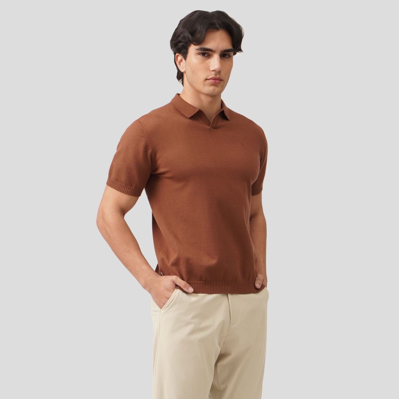 Regular Fit V-Placket Polo Shirt