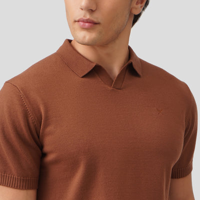 Regular Fit V-Placket Polo Shirt