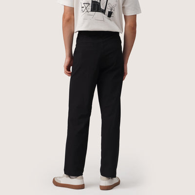 Regular Fit Twill Trousers With Straight Pockets