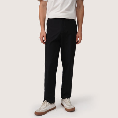 Regular Fit Twill Trousers With Straight Pockets