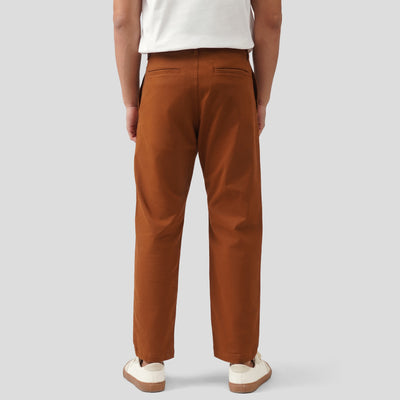Regular Fit Twill Trousers With Straight Pockets
