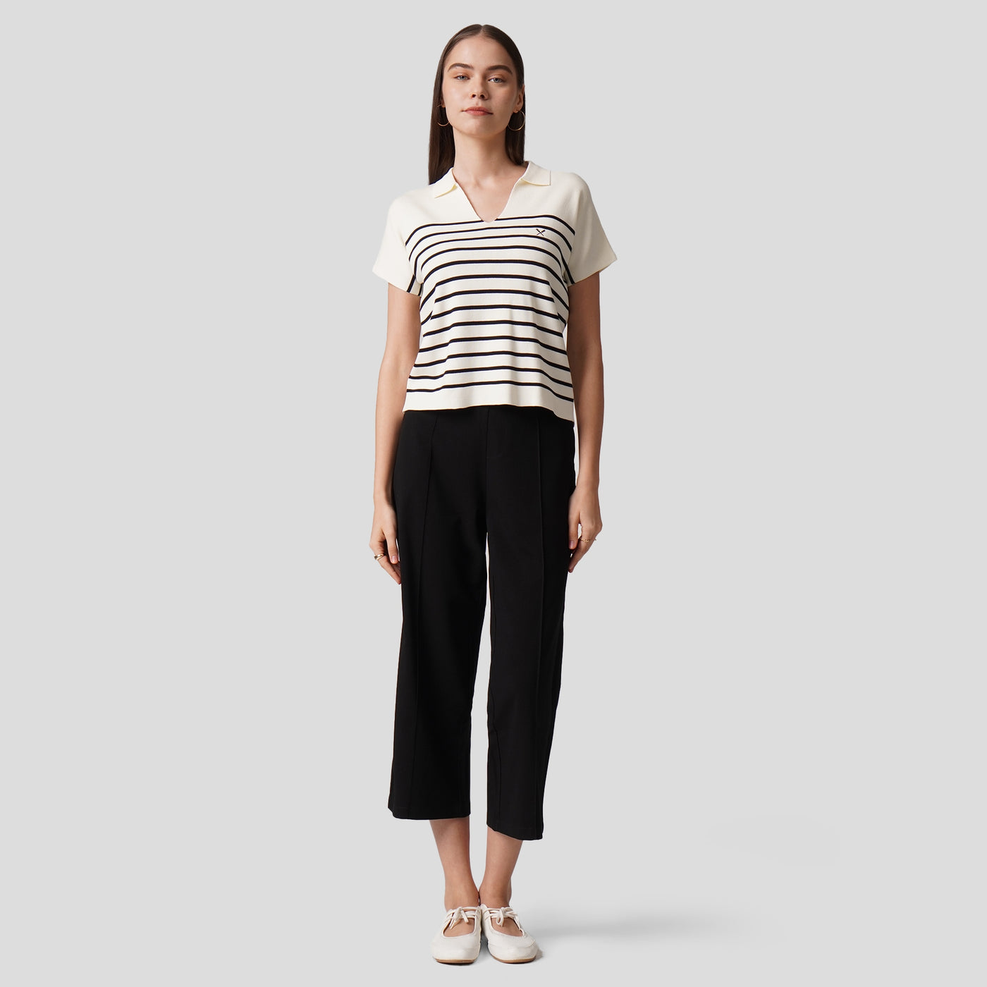 Striped Dolman Polo