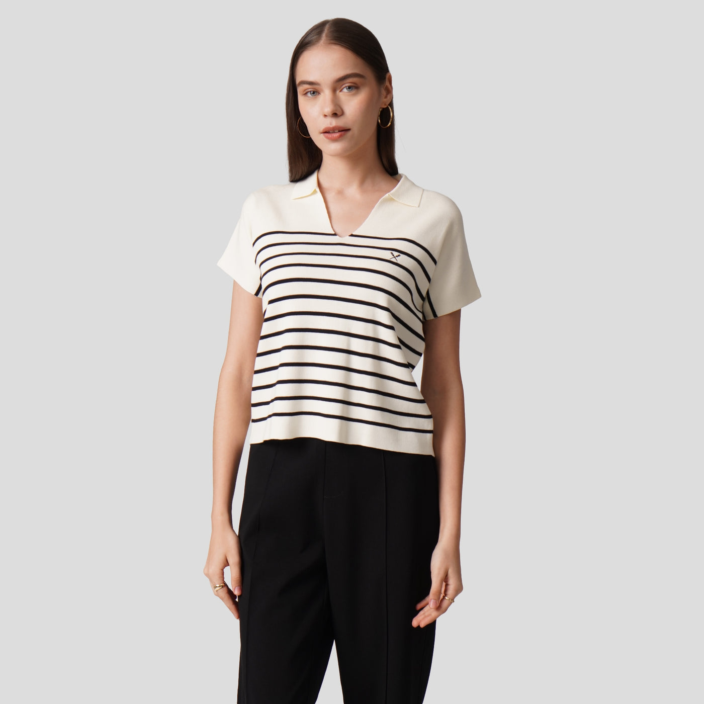Striped Dolman Polo