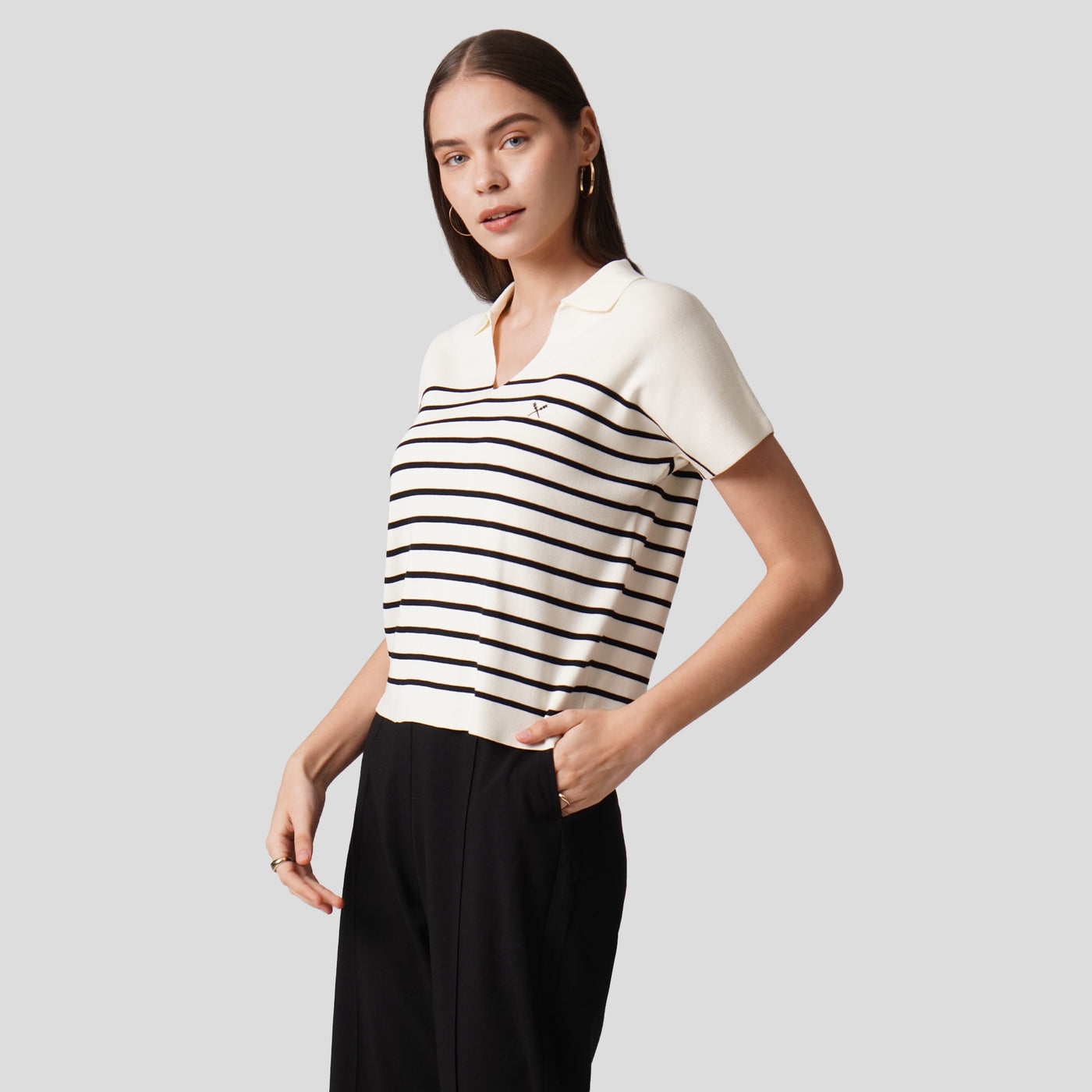 Striped Dolman Polo