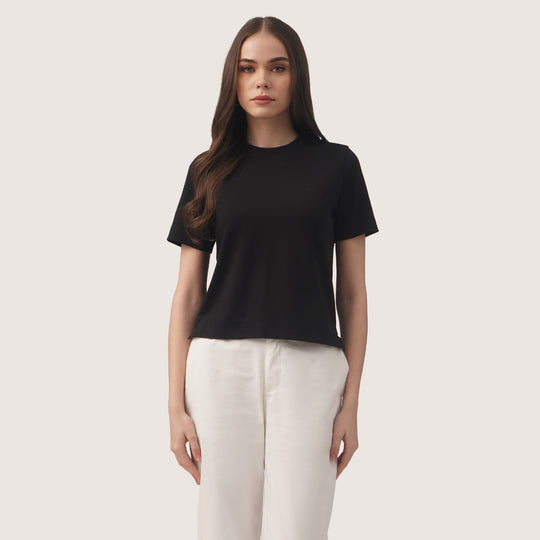 Interlock T-Shirt With Side Slit