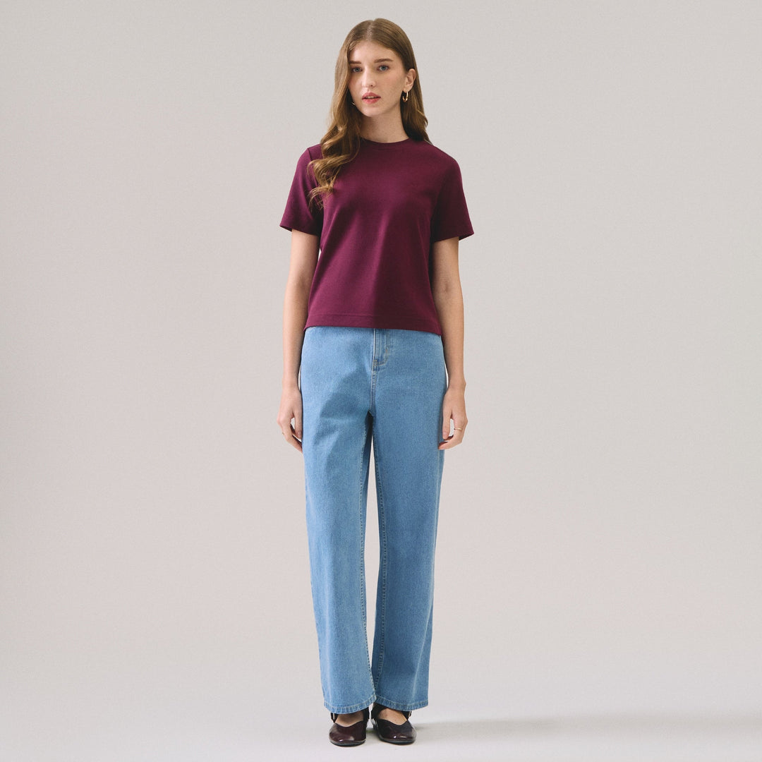 Interlock T-Shirt With Side Slit