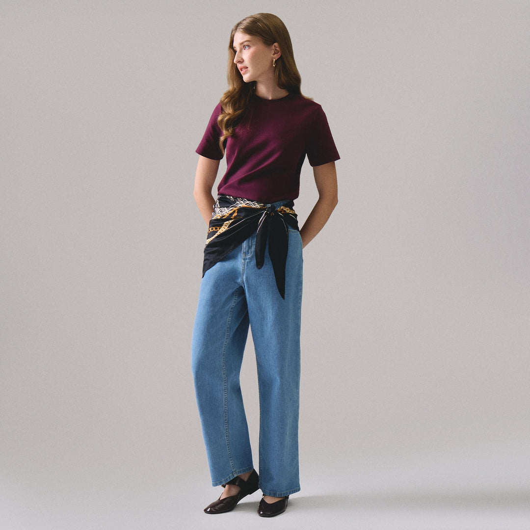 Interlock T-Shirt With Side Slit