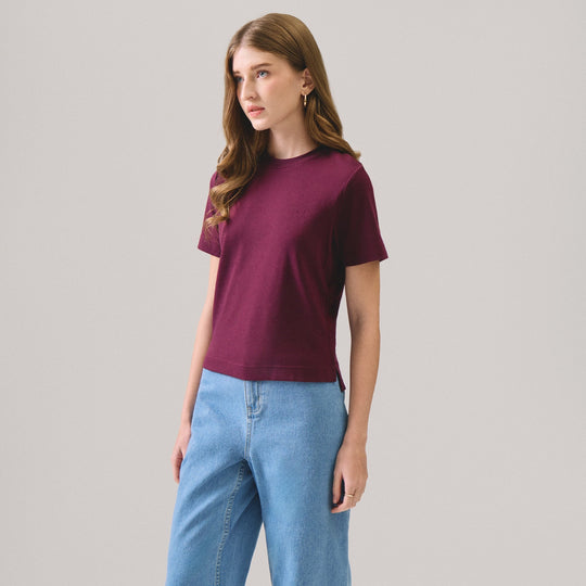 Interlock T-Shirt With Side Slit