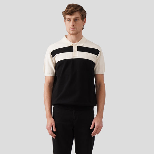 Regular Fit Color-Block Polo Shirt In Flat Knit