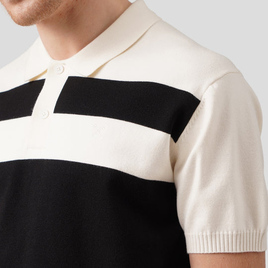 Regular Fit Color-Block Polo Shirt In Flat Knit