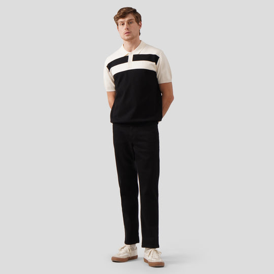 Regular Fit Color-Block Polo Shirt In Flat Knit