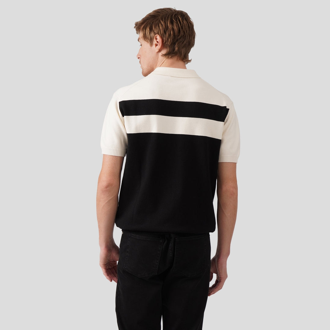 Regular Fit Color-Block Polo Shirt In Flat Knit