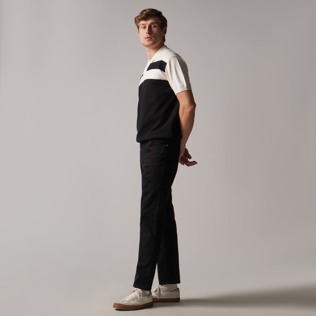 Regular Fit Color-Block Polo Shirt In Flat Knit