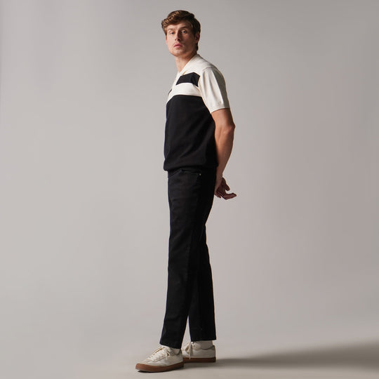 Regular Fit Color-Block Polo Shirt In Flat Knit