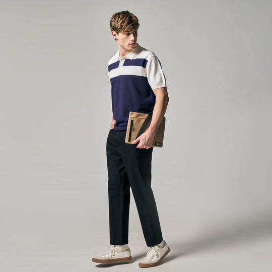 Regular Fit Color-Block Polo Shirt In Flat Knit