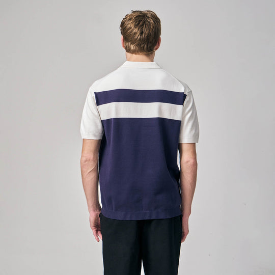 Regular Fit Color-Block Polo Shirt In Flat Knit