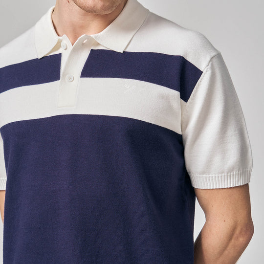 Regular Fit Color-Block Polo Shirt In Flat Knit