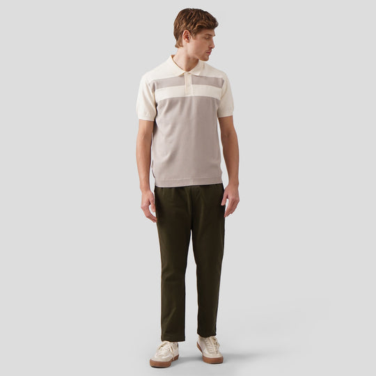 Regular Fit Color-Block Polo Shirt In Flat Knit