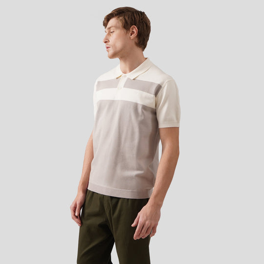 Regular Fit Color-Block Polo Shirt In Flat Knit