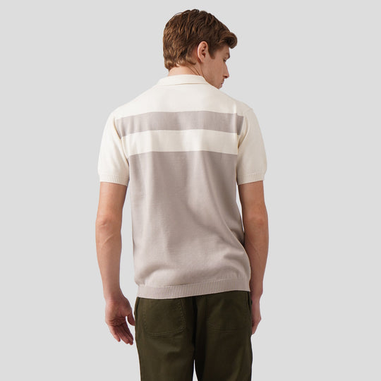 Regular Fit Color-Block Polo Shirt In Flat Knit