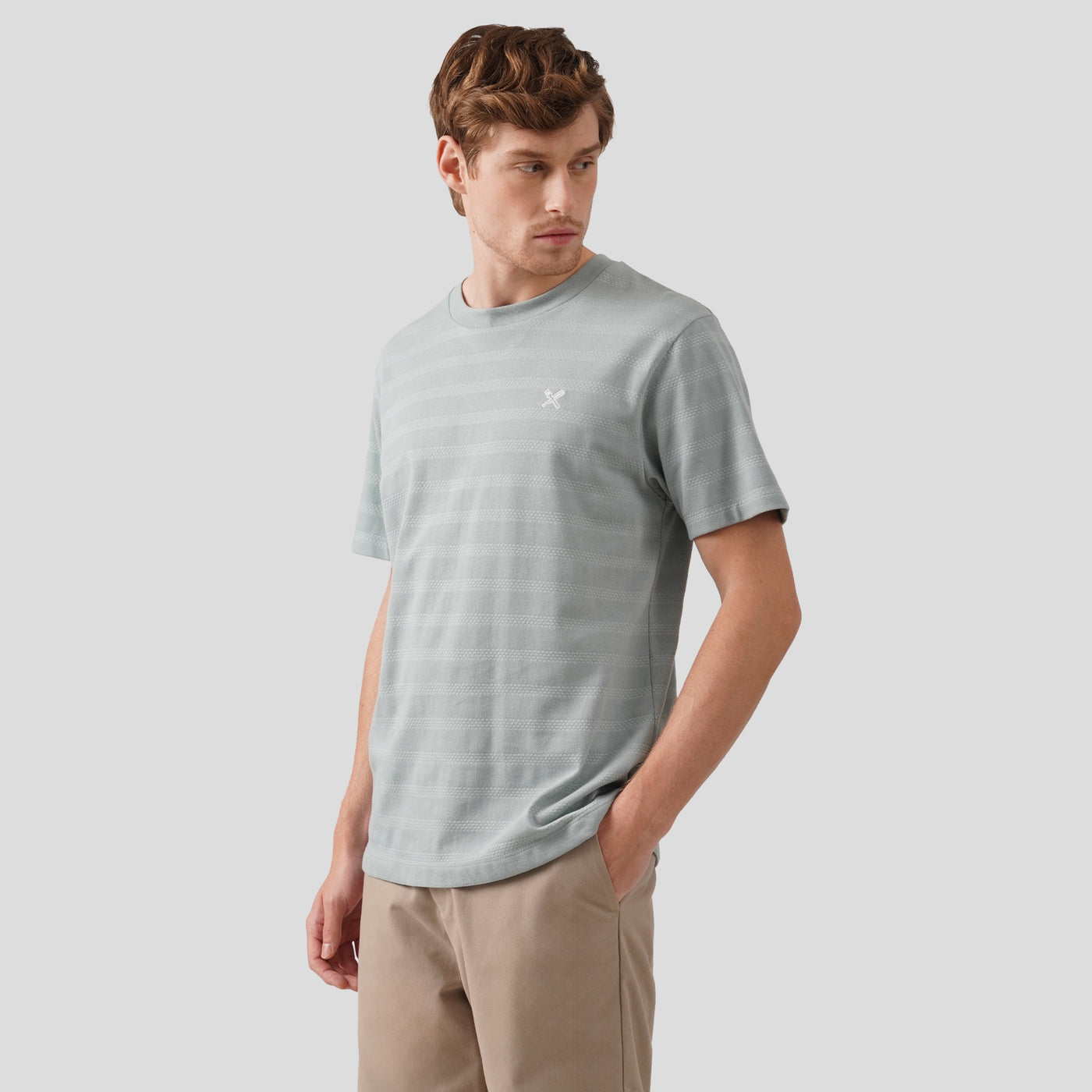 Regular Fit Textured Striped T-Shirt
