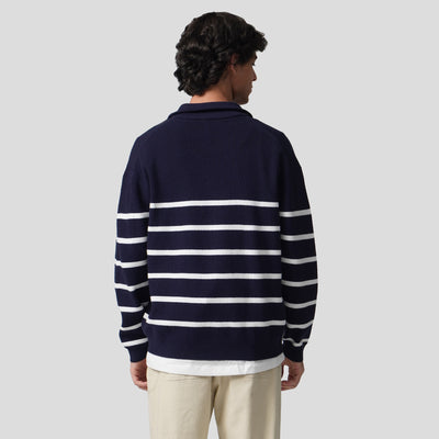 Quarter Zip Pullover In Stripes
