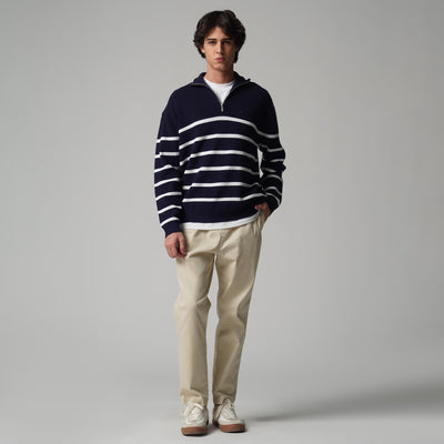 Quarter Zip Pullover In Stripes
