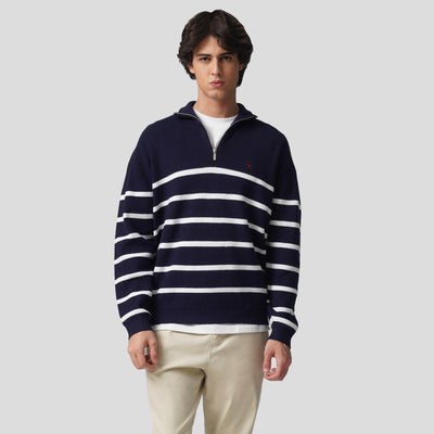 Quarter Zip Pullover In Stripes