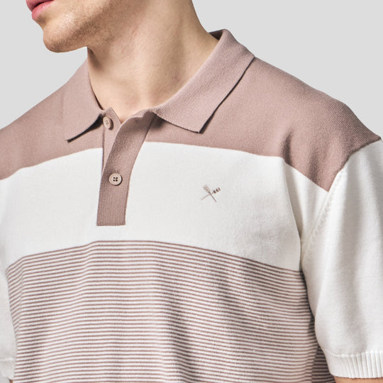 Regular Fit Color-Block Polo Shirt In Flat Knit
