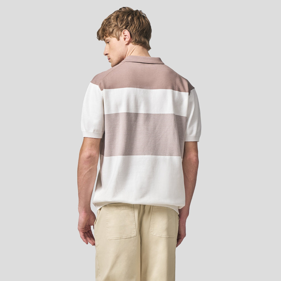 Regular Fit Color-Block Polo Shirt In Flat Knit