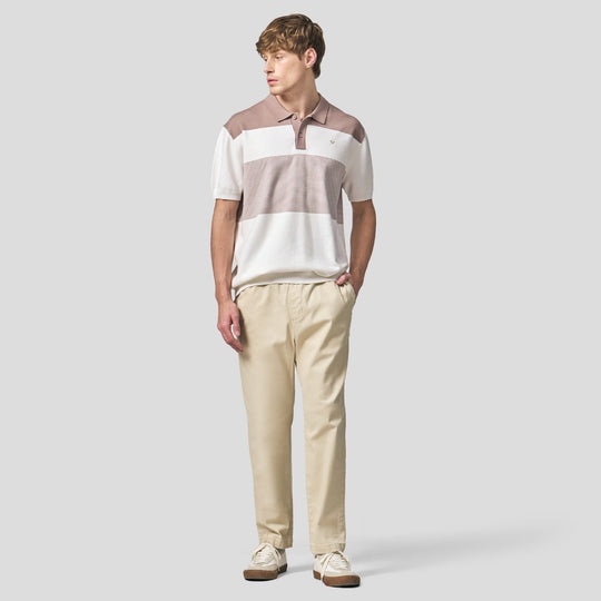 Regular Fit Color-Block Polo Shirt In Flat Knit