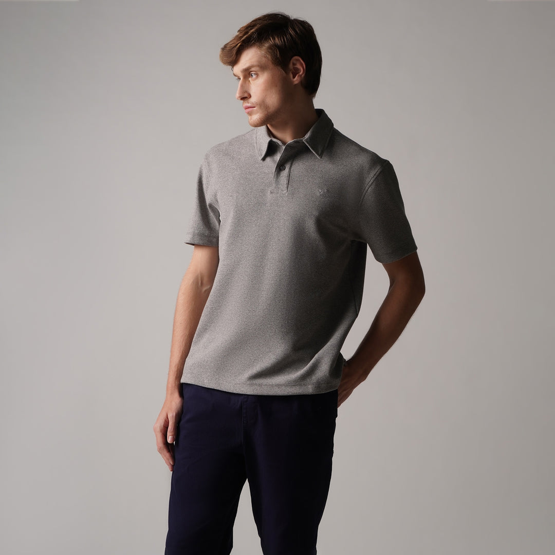 Regular Fit Polo Shirt In Textured Knit