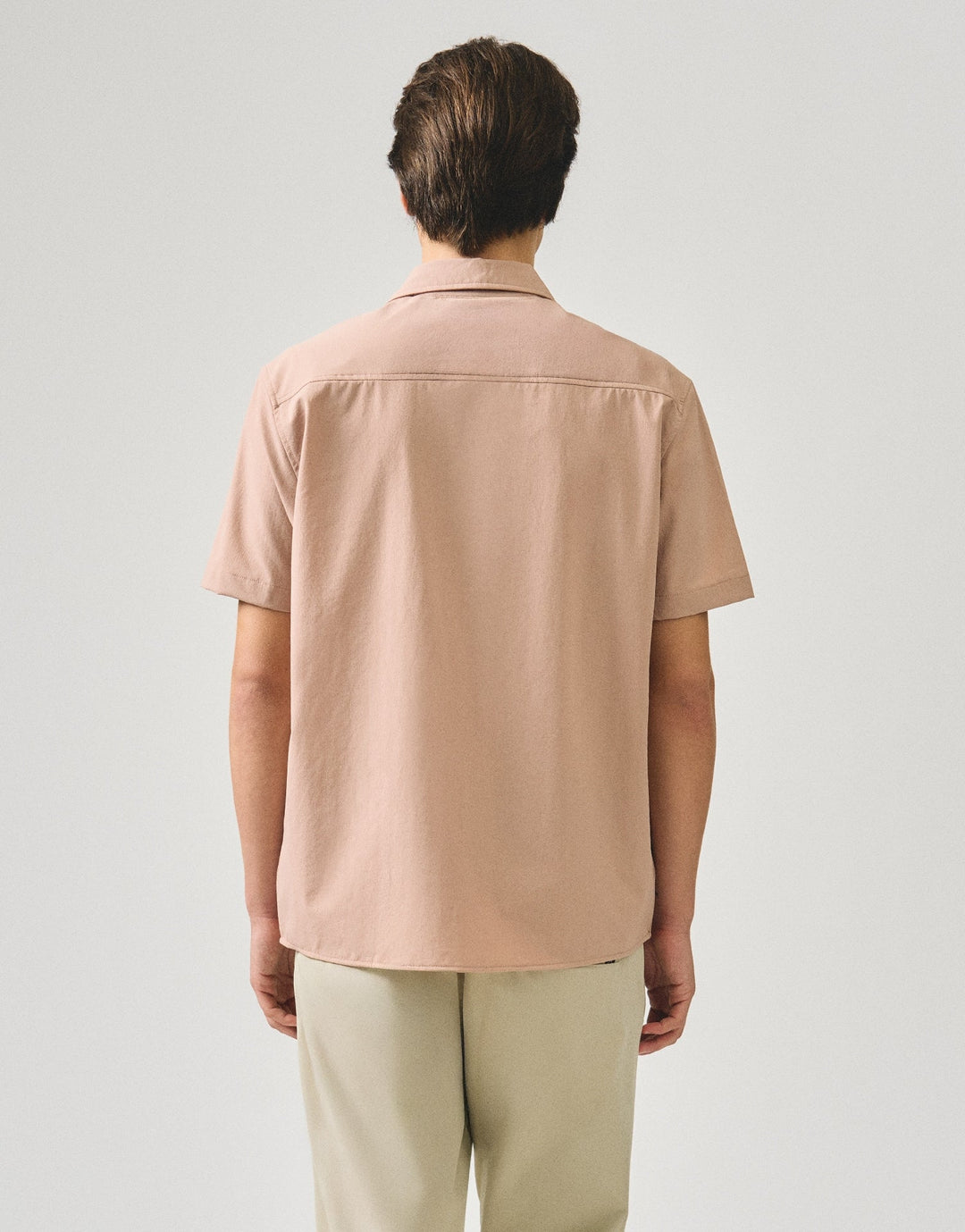 Regular Fit Short Sleeve Shirt In Stretch Woven Fabric