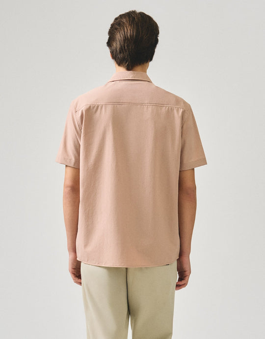 Regular Fit Short Sleeve Shirt In Stretch Woven Fabric